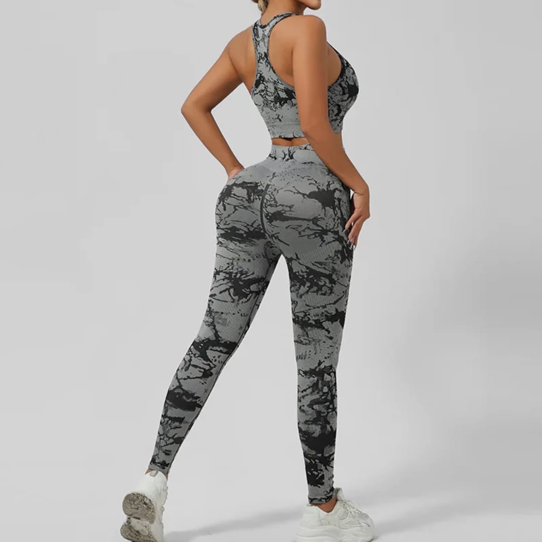 ENSEMBLE SPORT FEMME / LEGGINGS MOTIF MARBRE